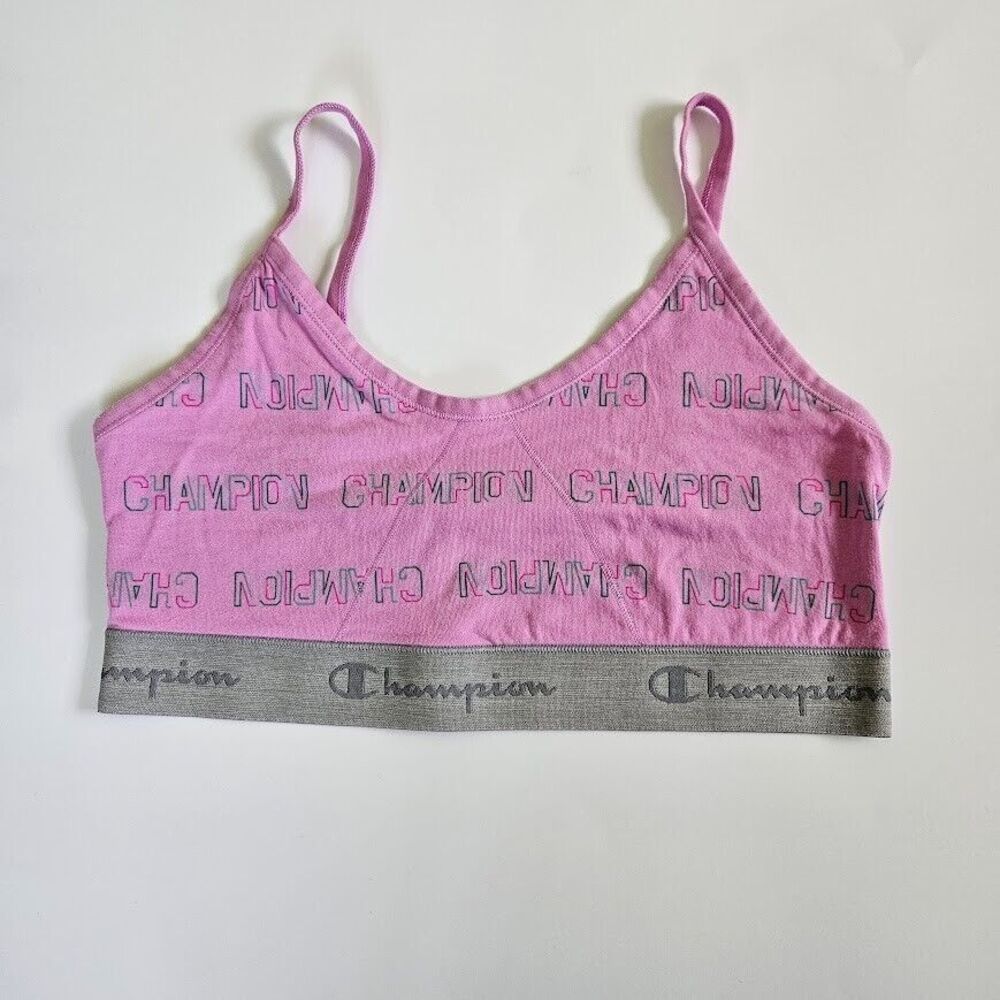 Champion Girls Lot 2 Heritage Strappy Bralette Gray Pink Size XL - Picture 3 of 10